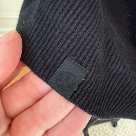 Lululemon Cotton-Cashmere Knit Wrap Open Front Cardigan Black 4 - Picture 7 of 8